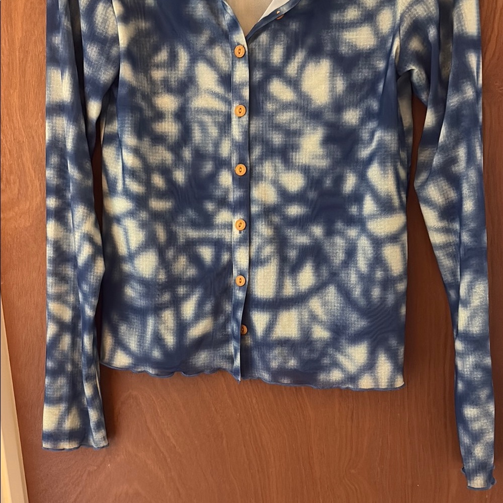 Brain Dead Button Down Mesh Top - image 3